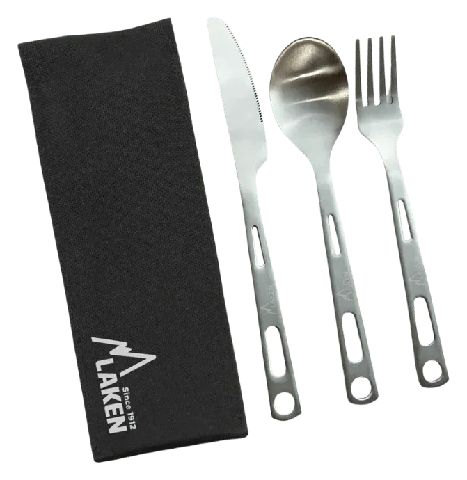 Set de Cubiertos de Acero Inoxidable con Funda de Lona y Velcro