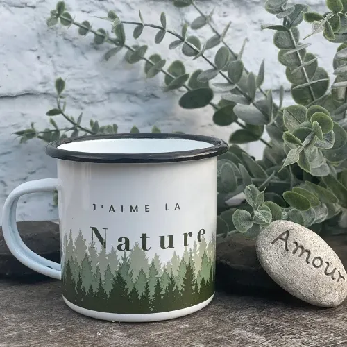 Enamelled steel mug