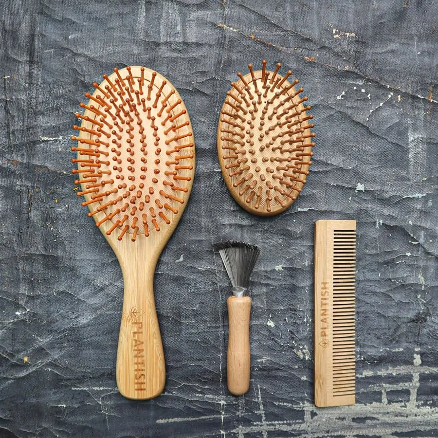 All-in-one Bamboo Hair Brush Set