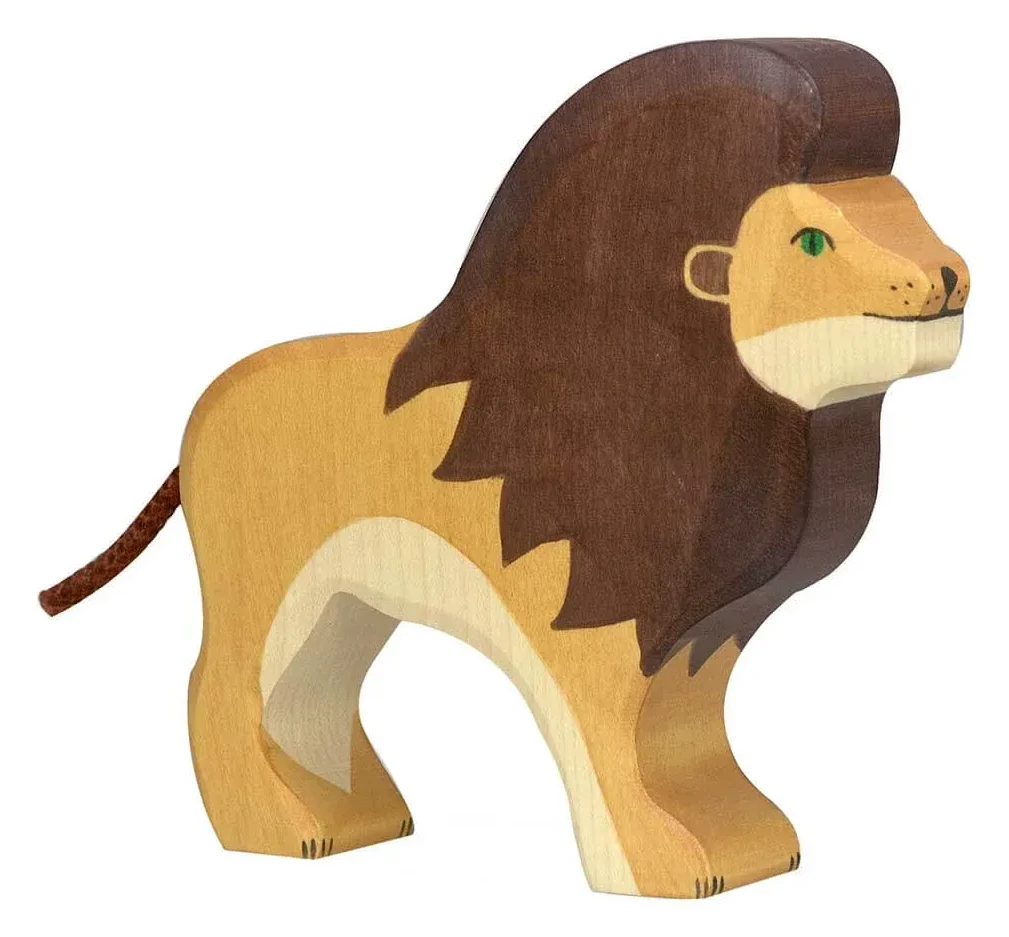 Holztiger Lion Wooden Animal Figure