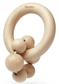 Houten Kralen Rammelaar Naturel