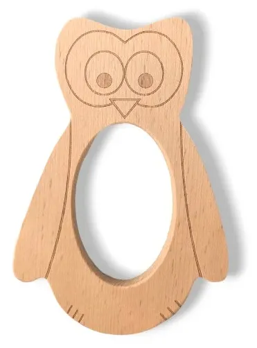 Natural Wood Teether - Owl
