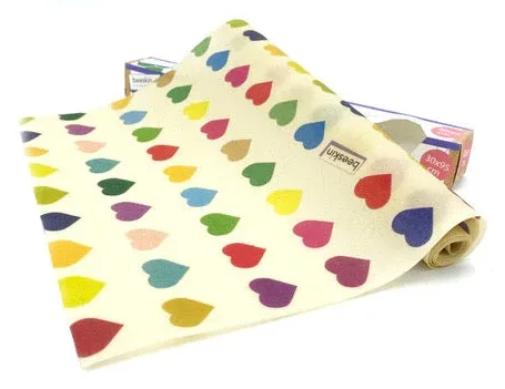 beeskin bijenwasdoek op rol (30x95) - hartjes