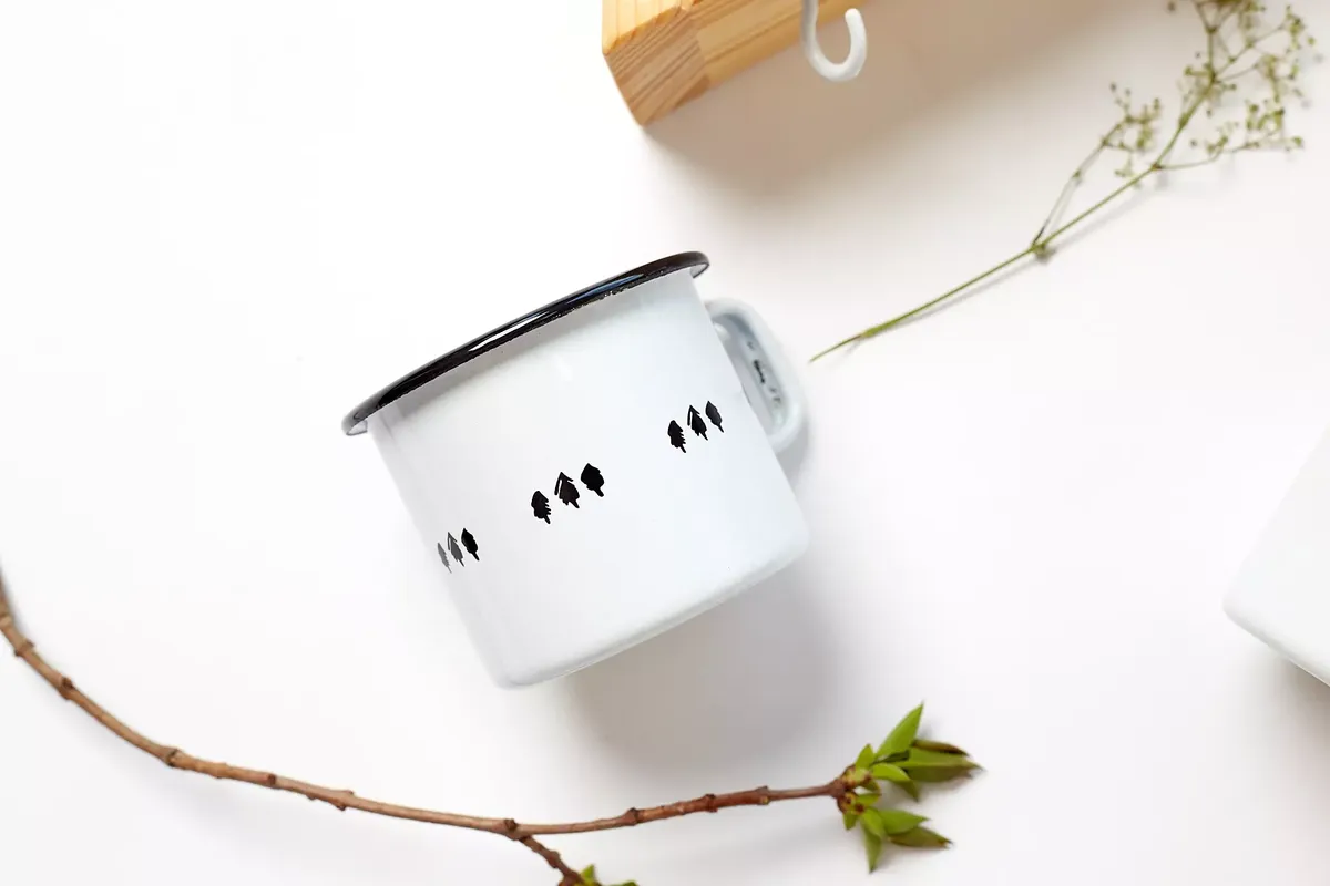 Emajliran lonček “Forest line” – Cuckoo Cups