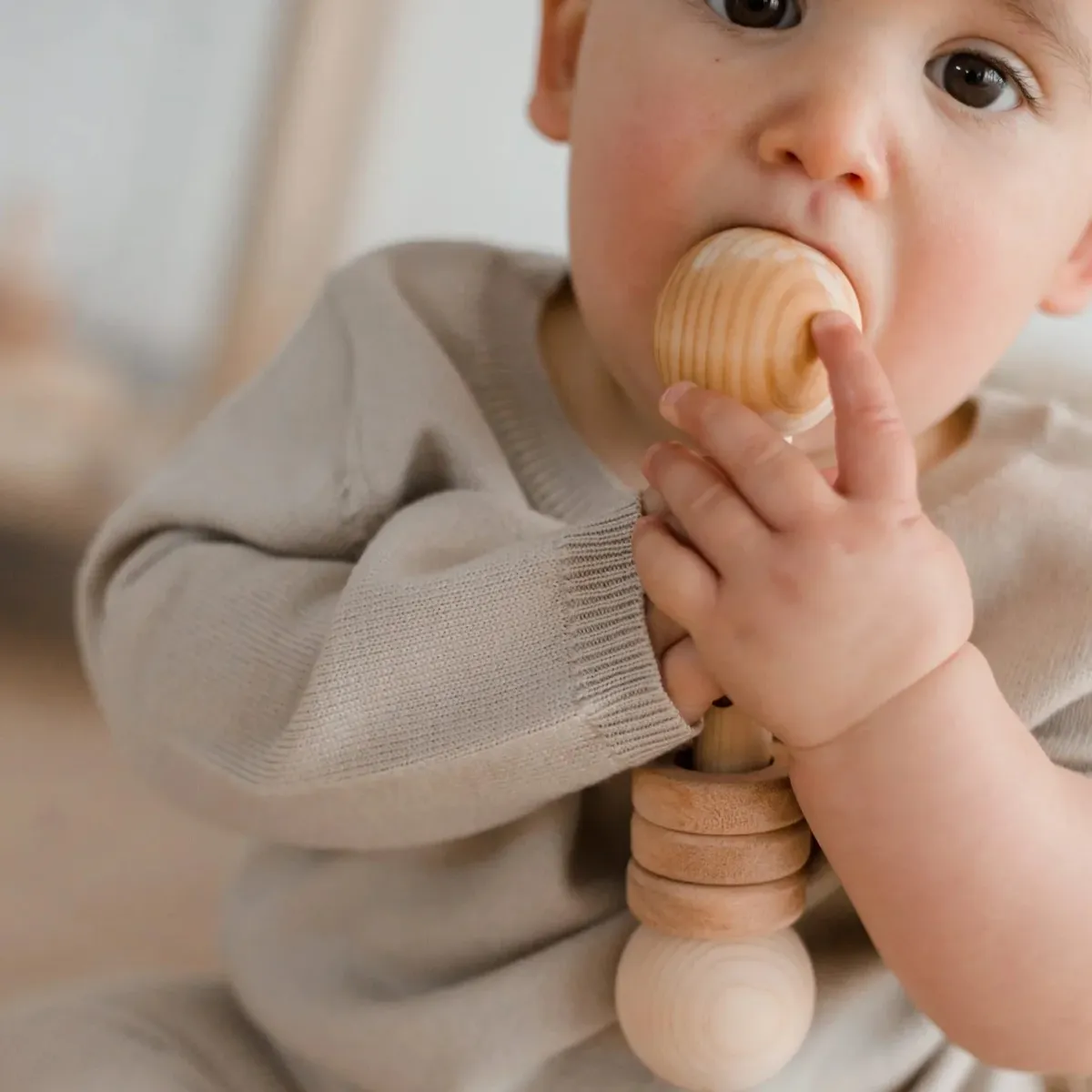 Wooden Grasping Rattle