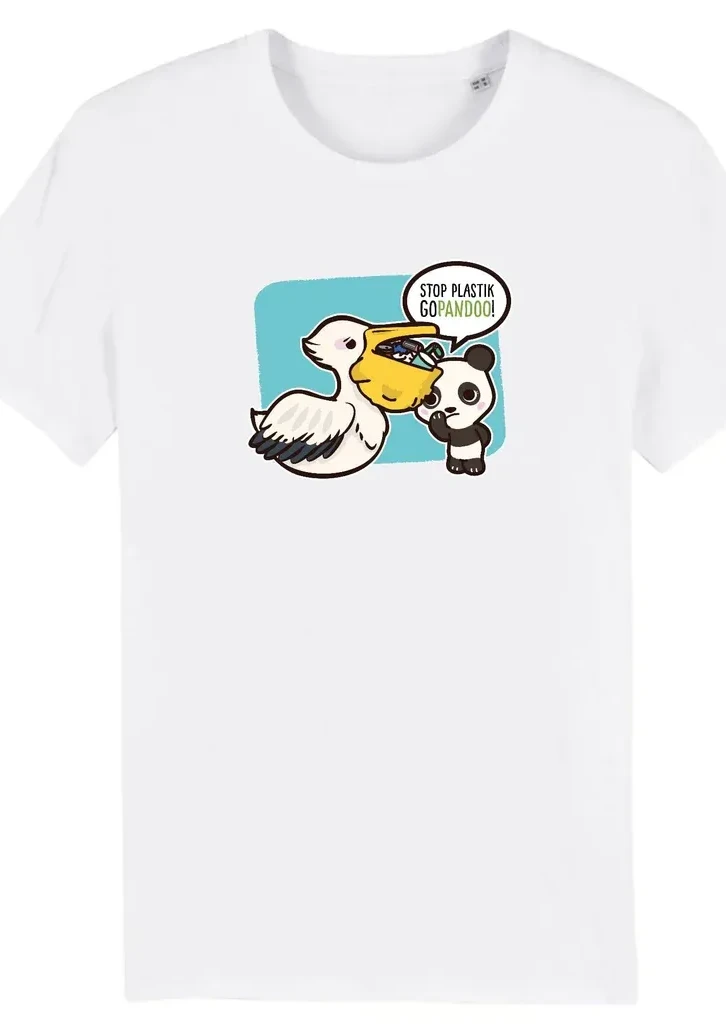 T-Shirt Stop Plastik aus Bio-Baumwolle | Unisex | Pelikan