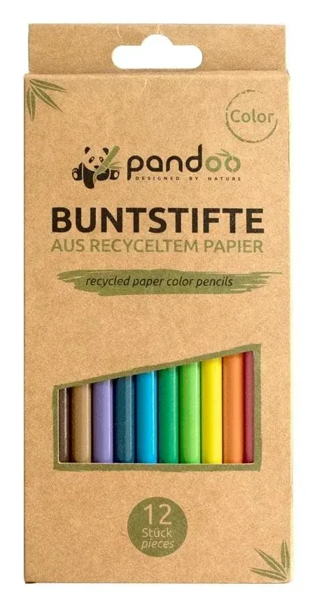 12 Buntstifte aus recyceltem Zeitungspapier
