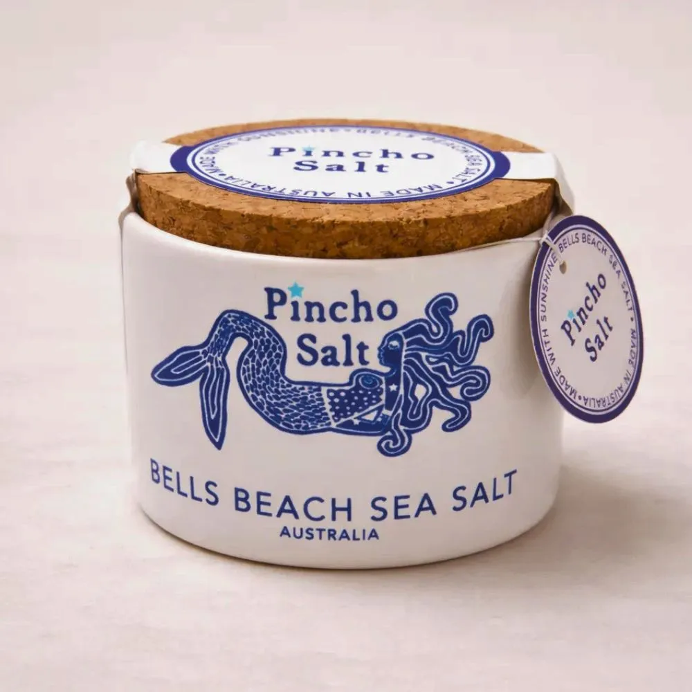Bells Beach Hand Harvested Sea Salt - Finishing Salt in Ceramic Pot 110g