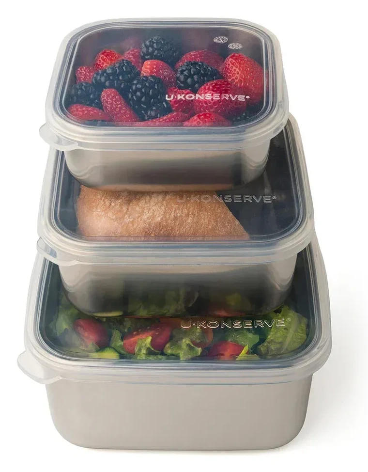 U Konserve Square Stainless Steel Container Nesting Trio